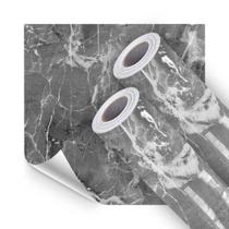 Kit 2 Papel Adesivo Lavavel Cozinha Resistente a Alta Temperatura Marmore Cinza 10m Kit 2 Papel Adesivo Lavavel Cozinha Resistente a Alta Temperatura Marmore Cinza 10m