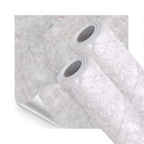 Kit 2 Papel de Parede Adesivo Lavavel Pedra Marmore Cinza Claro 10M Kit 2 Papel de Parede Adesivo Lavavel Pedra Marmore Cinza Claro 10M