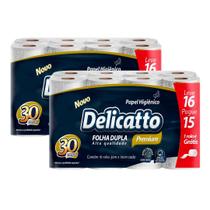 Kit 2 Papel Higiênico Delicatto Premium 30m Dupla