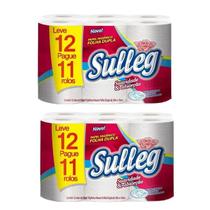 KIT 2 PAPEL HIGIENICO SULLEG FOLHA DUPLA 30m 12un KIT 2 PAPEL HIGIENICO SULLEG FOLHA DUPLA 30m 12un