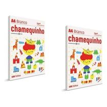 Kit 2 Papel Sulfite A4 Chamequinho Pacote 100 Folhas Chamex Branco Kit 2 Papel Sulfite A4 Chamequinho Pacote 100 Folhas Chamex Branco