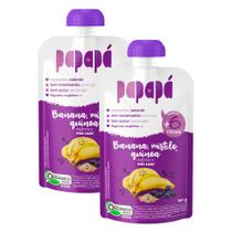 Kit 2 Papinha Papapá Orgânica Banana, Mirtilo, Quinoa 100g