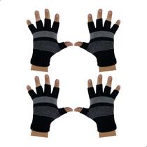 Kit 2 Par De Luvas De La Inverno Adulto Unissex Quentinha Frio Meio Dedo Kit 2 Par De Luvas De La Inverno Adulto Unissex Quentinha Frio Meio Dedo