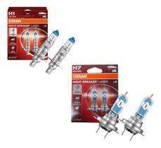 Kit 2 Par Lampada Osram Night Breaker Laser H1 + H7 150%+luz Kit 2 Par Lampada Osram Night Breaker Laser H1 + H7 150%+luz