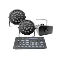 Kit 2 Par Led 18 Leds + Máquina De Fumaça 2000W + Mesa Pilot