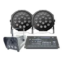 Kit 2 Par Led 18 Leds + Máquina De Fumaça 600W + Mesa Pilot