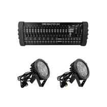 Kit 2 Par Led Outdoor Slim Rgbwa-Uv E Mesa Controladora Dmx