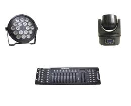 Kit 2 Par Led Slim 18X12W 2 Mini B-Eye 6X15W 1 Dmx 512