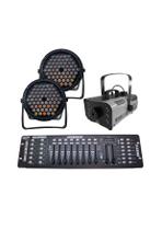 Kit 2 Par Led Slim 60 Led 3W+Máq Fumaça 1200W+Mesa Dmx512