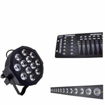 Kit 2 Par Led Slim Rgbw 12X12W+ 6 Ribalta Rgb 24X3W+ Dmx 512
