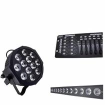 Kit 2 Par Led Slim Rgbw 12X12W+ 6 Ribalta Rgb 24X3W+ Dmx 512