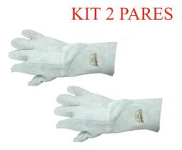 Kit 2 par luva raspa protezza 07cm reforcada