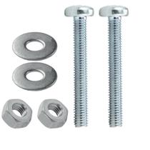 Kit 2 Parafuso Com Porca Arruela Ferro Maquina 1/4X2.1/2 Fixação Maquina Metal Madeira Insdustrial