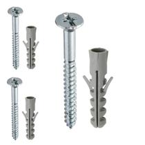 Kit 2 Parafuso Phillips Com Bucha 10mm Multiuso 65mm Aço Fixação Tijolo Parede Concreto Drywall