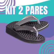 Kit 2 Parea Chinelo Confortavel leve com salto redutor de Impacto e Palmilha bolinha