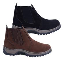 Kit 2 Pares Bota Botina Masculina Camurça Trabalho Rodeio
