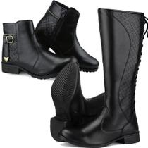 Kit 2 Pares Bota Casual Dhl Cano Longo e Cano Curto Preto