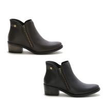 Kit 2 Pares Bota Feminina Pórtice Com Ziper Cano Baixo Kit 2 Pares Bota Feminina Pórtice Com Ziper Cano Baixo