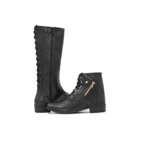 Kit 2 Pares Bota Montaria Feminina Cano Alto Ziper e Coturno Cano Baixo Solado Borracha