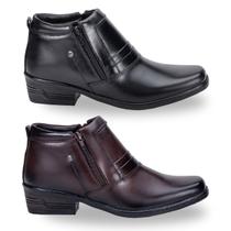 Kit 2 Pares Bota Social Country Couro Legítimo Bico Quadrado Kit 2 Pares Bota Social Country Couro Legítimo Bico Quadrado