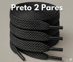 Kit 2 Pares Cadarço Chato 120cm x 10mm Premium Para Tênis Bota Coturno