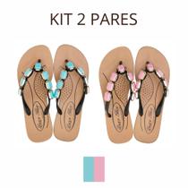 Kit 2 Pares Chinelo Feminina Para Dores Esporão Terapia dos Pés