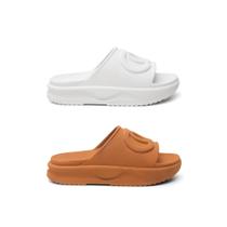 Kit 2 Pares Chinelo Feminino Slide Papete Plataforma Confortavel