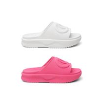 Kit 2 Pares Chinelo Feminino Slide Papete Plataforma Confortavel