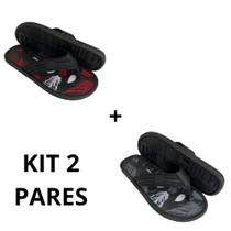 Kit 2 Pares Chinelo Masculino Confortável Tira Larga Lançamento