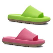 Kit 2 Pares Chinelo Nuvem Feminino Slide Conforto Macio