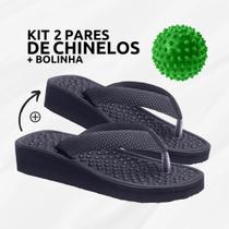 Kit 2 Pares Chinelo Ortopédico + Bolinha Massageadora