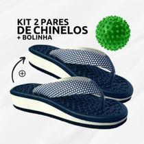 Kit 2 Pares Chinelo Ortopedico +Bolinha Massageadora