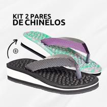 Kit 2 Pares Chinelo Ortopédico Feminino Esporão Massageador Macio Sandália Fascite Plantar