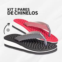 Kit 2 Pares Chinelo Ortopédico Feminino Esporão Massageador Macio Sandália Fascite Plantar - Uniflex