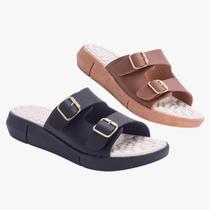 Kit 2 Pares Chinelo Ortopédico Fivela Macio Massageador