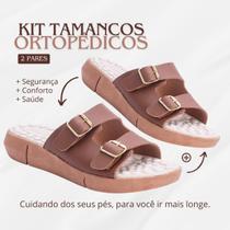 Kit 2 Pares Chinelo Ortopédico Fivela Macio Massageador