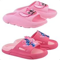 Kit 2 Pares Chinelo Slide Bicolor E Slide Nuvem Conforto Stitch Meninas Lançamento Kit 2 Pares Chinelo Slide Bicolor E Slide Nuvem Conforto Stitch Meninas Lançamento