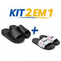 Kit 2 Pares Chinelo Slide Chinelo Nuvem Conforto Extra Macio Antiderrapante Leve Unissex Uso Diário Praia Casa
