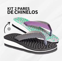 Kit 2 Pares Chinelos Ortopédicos Massageador P/Esporão