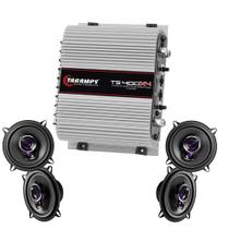 Kit 2 Pares de Alto Falantes Pioneer Triaxial 6 Polegadas TS-1760BR + Módulo Amplificador de Potência Taramps TS400