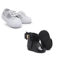 Kit 2 Pares De Bota Bebê Infantil Leve E Exclusiva Para Batizado Recém Nascido