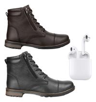 Kit 2 Pares De Botas Masculina Resistente Fone Sem Fio Leve