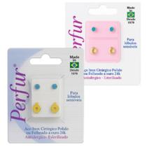 Kit 2 Pares de Brinco Perfur Esterilizados Adulto e Infantil Embalagens individuais