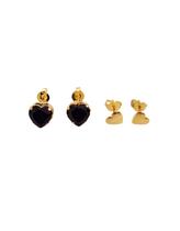 Kit 2 Pares de Brincos Coração Folheado Ouro 18k Kit 2 Pares de Brincos Coração Folheado Ouro 18k