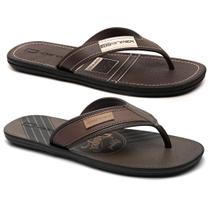 KIT 2 Pares de Chinelo Masculino Adulto Confortável Antiderrapante Estilo Casual