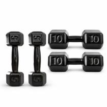 Kit 2 pares de halteres 5kg e 10kg sextavado emborrachado peso para academia musculação treino resistência profissional qualidade premium e durável Kit 2 pares de halteres 5kg e 10kg sextavado emborrachado peso para academia musculação treino resistência profissional qualidade premium e durável