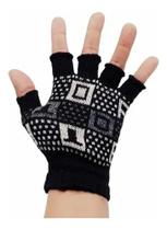 Kit 2 Pares De Luvas Preta Lã Sem Dedo Unissex Tamanho Único Black Kit 2 Pares De Luvas Preta Lã Sem Dedo Unissex Tamanho Único Black