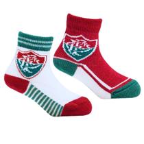 Kit 2 Pares de Meia Bebê Fluminense Branca e Grená Oficial