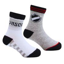 Kit 2 Pares de Meia Bebê Vasco Branco e Cinza Kit 2 Pares de Meia Bebê Vasco Branco e Cinza