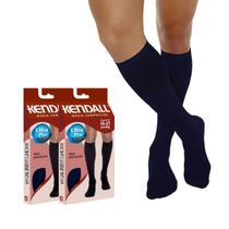 Kit 2 Pares de Meia Kendall 3/4 Compressão 1802 Azul Marinho
